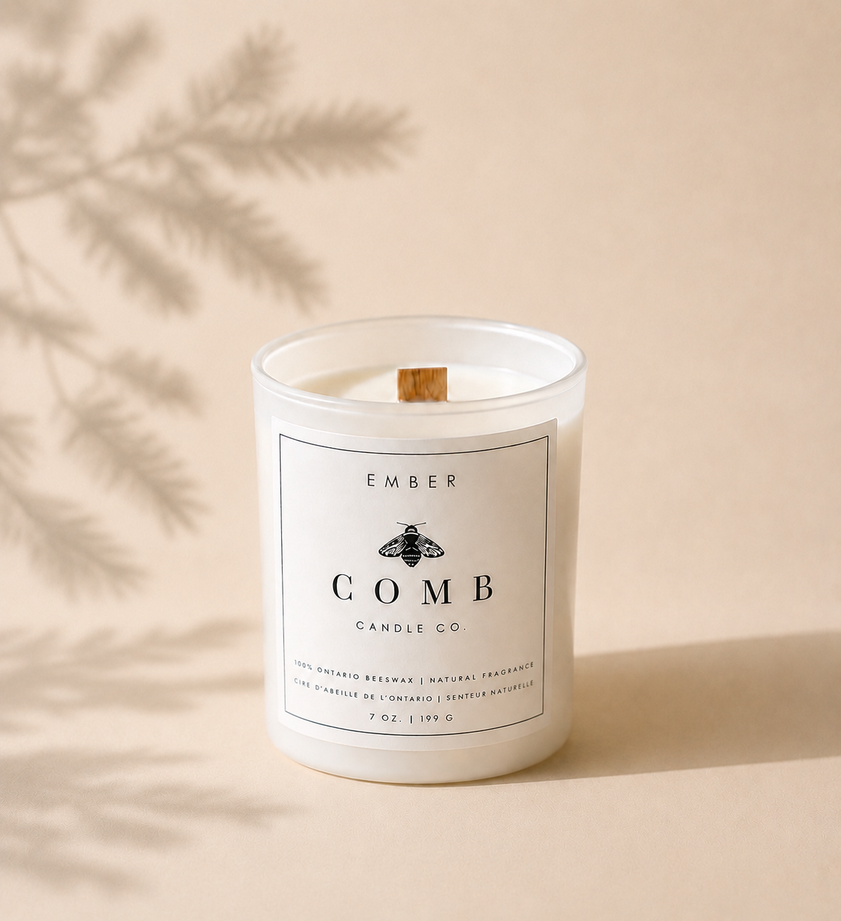 EMBER- Vanilla and Cedar Beeswax Candle- 7 oz