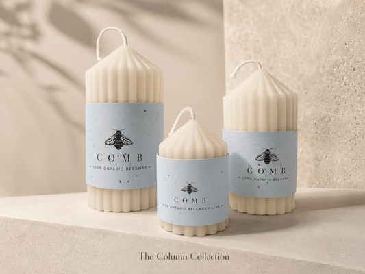 THE COLUMN COLLECTION- Handcrafted Beeswax Pillars