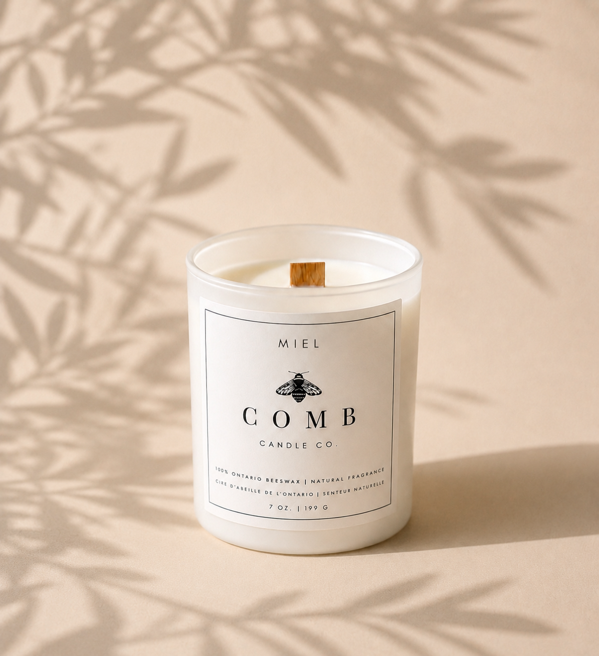 MIEL- Natural Honey Beeswax Candle - 7oz
